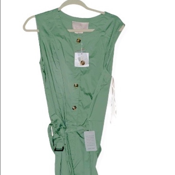 NWT Gal Meets Glam Leonie Belted Cotton Jumpsuit - Picture 9 of 9